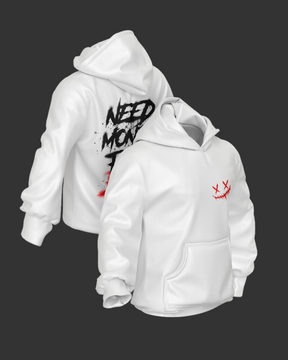 1 OF 1 - NEED MONEY FOR BMW UNISEX OVERSIZED WHITE HOODIE